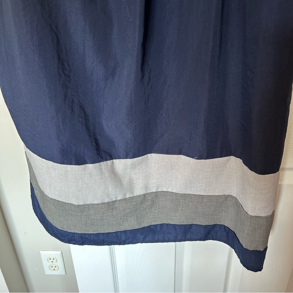 ❤️MAKE OFFER❤️ Short Sleeve Modest Navy Blue Gray Stripe Dress Plus Zanzea XXL - Picture 7 of 8